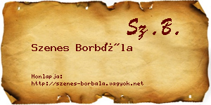 Szenes Borbála névjegykártya
