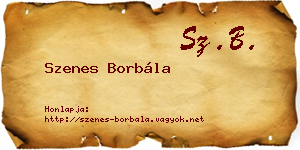 Szenes Borbála névjegykártya